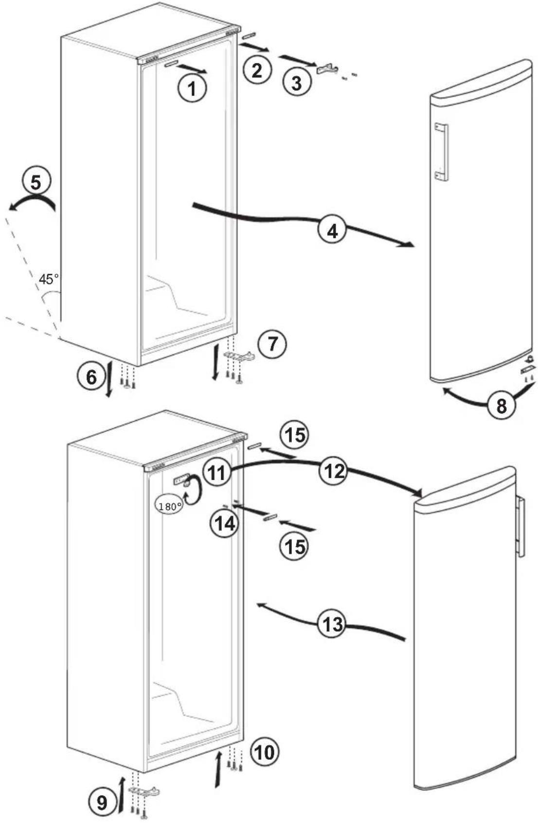 BEKO RFNE312K21X - Inversión de las puertas - 1