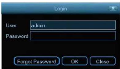 Login User admin Password Forgot Password OK Close