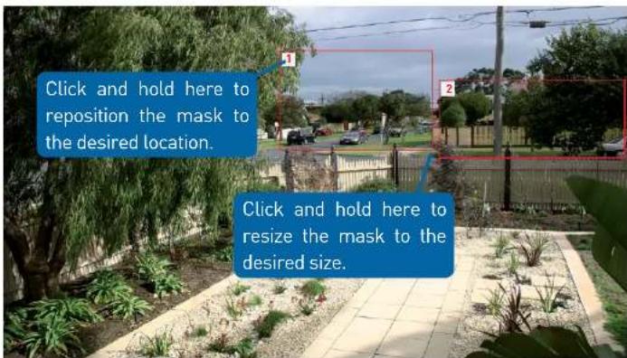 Click and hold here to reposition the mask to the desired location. Click and hold here to resize the mask to the desired size.