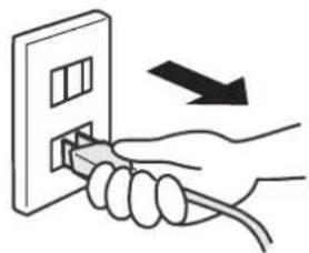 Hand inserting a plug into an electrical outlet with a black arrow indicating direction (no text or symbols)
