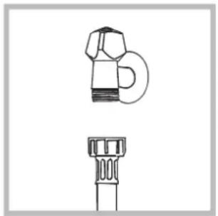 HOTPOINT BWMD 742 (EU) - Connecting the water inlet hose - 1