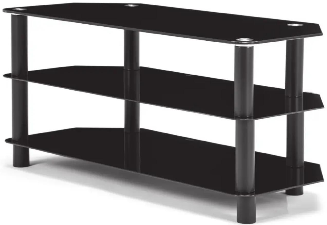 Logik S105BG13 - Black Tempered Glass TV Stand - 1