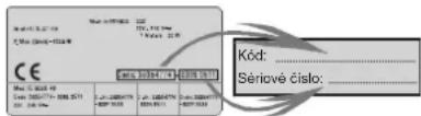 CE Mio. 10.2024 19 Cen. 2023-7-11 - 2023.5/11 2023.5/11 Kód: ________ Sériové číslo: ________
