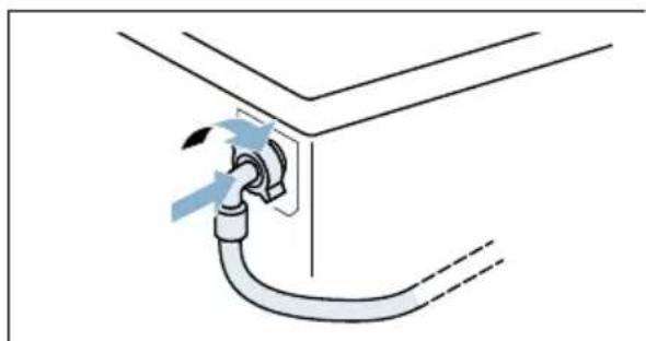 Diagram of a pipe connection with a valve and tubing, no text or symbols present