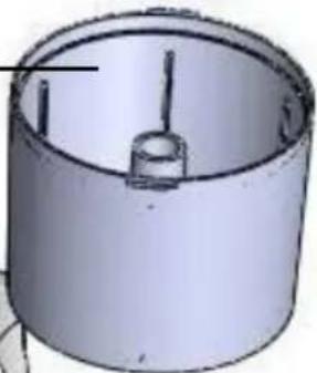 3D rendering of a cylindrical mechanical component with internal features (no text or symbols)