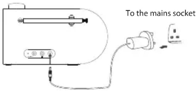 To the mains socket