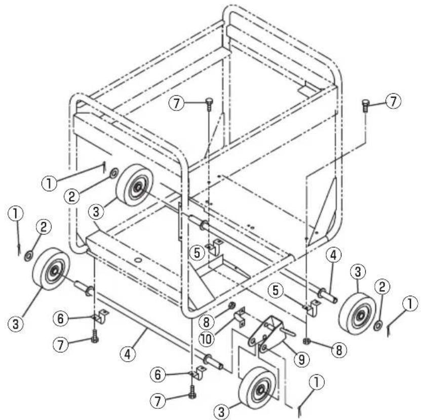 Technical diagram of a mechanical device with numbered components for identification