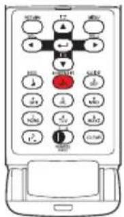 Diagram of a mobile phone control panel with labeled buttons and a red indicator key