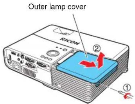 Outer lamp cover RICOH ② ①