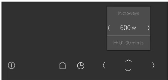 Microwave < 600 w > |>|01:00 min | s