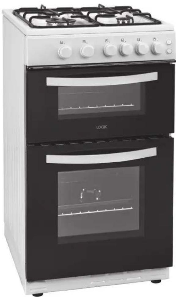 Logik LFTG50W16 - Free-Standing Twin Cavity Gas Cooker - 1