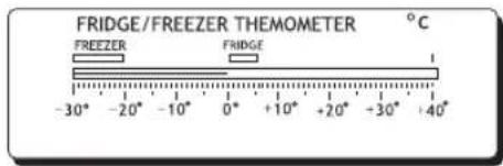 FRIDGE/FREEZER THEMOMETER °C FREEZER FRIDGE -30° -20° -10° 0° +10° +20° -30° +40°