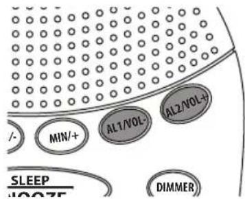 MIN/+ AL1/VOL AL2/VOL+ SLEEP H0075 DIMMER