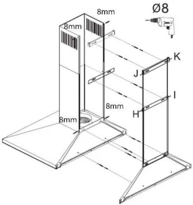8mm 8mm Ø8 8mm J K 8mm H I 8mm