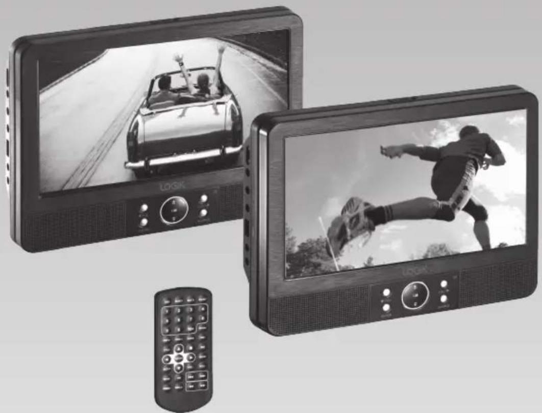 Logik L9DUALM12 - 9" Dual Portable DVD Player - 1