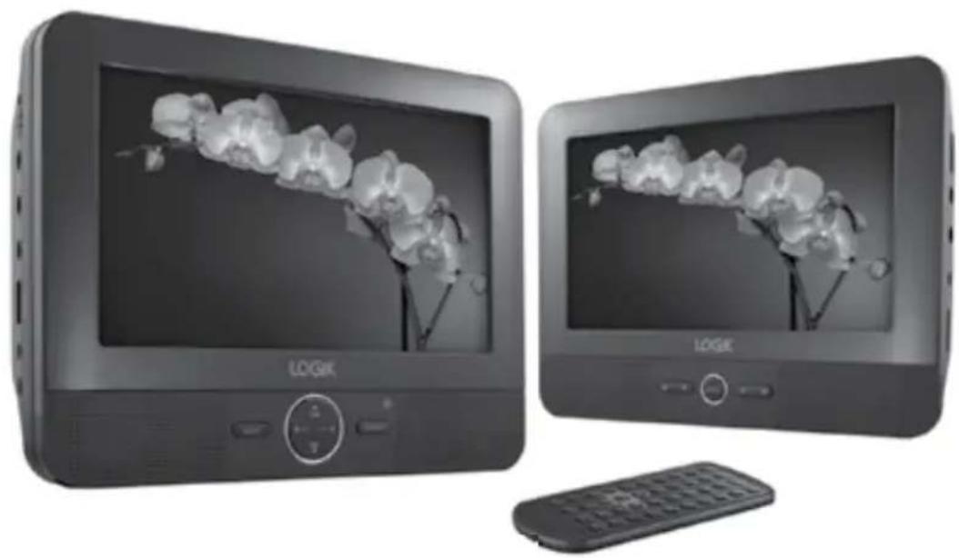 Logik L7TWIN11 - 7" In Car Twin Portable DVD Player - 1