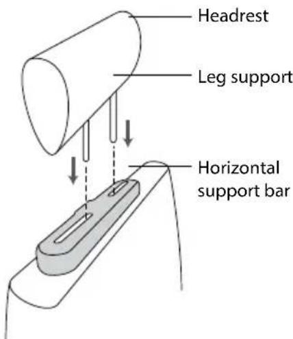 Headrest Leg support Horizontal support bar