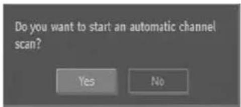 Do you want to start an automatic channel scan? Yes No