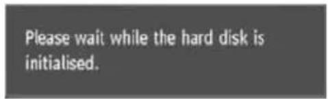 Please wait while the hard disk is initialised.