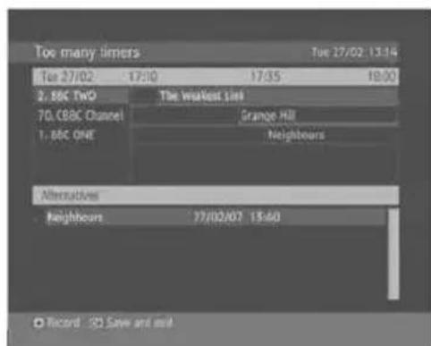 Too many timers Tue 27/02 13:14 Tue 27/02 17:10 17:35 18:00 2. 88C TWO The weakest list 70 CBC Channel Orange Hill 1. 88C ONE Neighbours Alternatives Neighbours 17/02/07 13:40 Record Save and mail