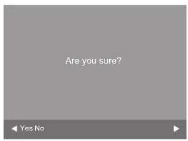 Are you sure? ◀ Yes No ▶