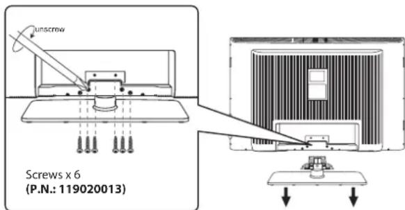 unscrew Screws x 6 (P.N.: 119020013)