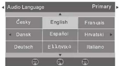 Audio Language Primary Česky English Français Dansk Español Hrvatski Deutsch Ελληνικά Italiano
