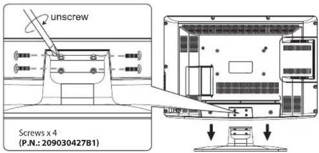 unscrew Screws x 4 (P.N.: 209030427B1)