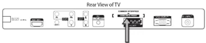 Rear View of TV COMMON INTERFACE OPEN ACCESS