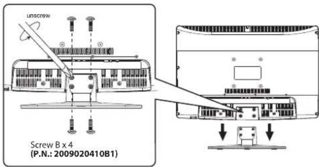 unscrew Screw B x 4 (P.N.: 200902041081)