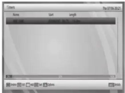 Timers Date 07/06 20:21 Name Start Length NEW NAME ADDITIONAL Add Tools File Date OK Cancel Edit Add Start Options Delete Add Select Options Add Details
