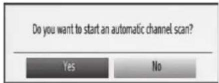 Do you want to start an automatic channel scan? Yes No