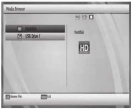 Media Browser Hindawi USB Drive 1 Hindawi HD Browse Disk Exit