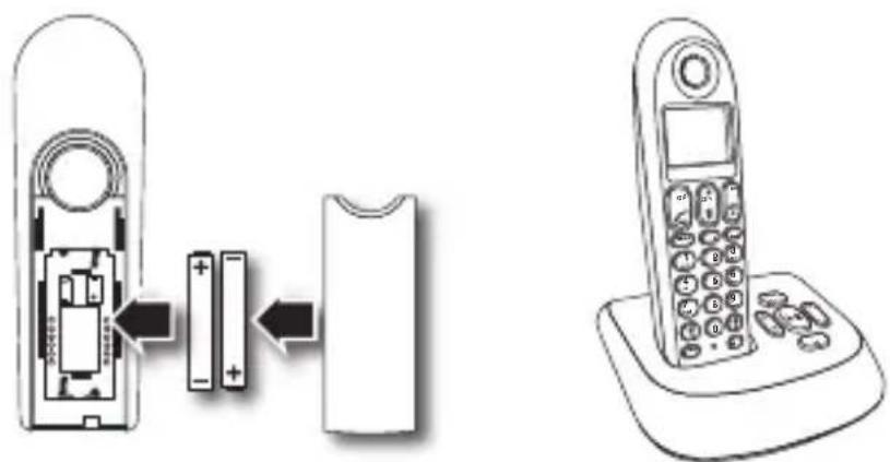 Diagram showing two devices: a remote control unit and a mobile phone, with battery and keypad components labeled.