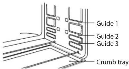 Guide 1 Guide 2 Guide 3 Crumb tray