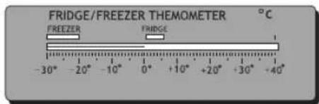 FRIDGE/FREEZER THEMOMETER °C FREEZER FRIDGE -30° -20° -10° 0° +10° +20° -30° -40°