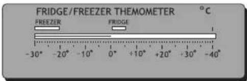 FRIDGE/FREEZER THEMOMETER °C FREEZER FRIDGE -30° -20° -10° 0° +10° +20° +30° -40°