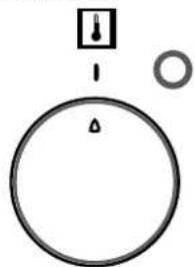 Diagram showing a circle with a downward arrow and a small circle, possibly indicating a warning or stress symbol.