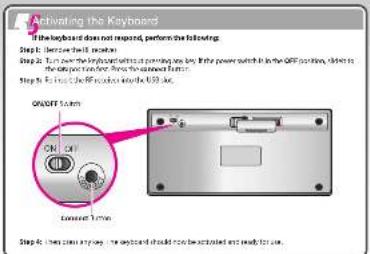 Activating the Keyboard The keyboard does not request, perform the following: Step 1: Before the button, click Step 2: Turn the keyboard to save a pin on key. If the power switch is in the OFF position, then to Step 3: Before the OFF position, click the USB key. OKOFF button ON OFF Connect button Step 4: Then press any key, the keyboard should not be installed and ready to use.
