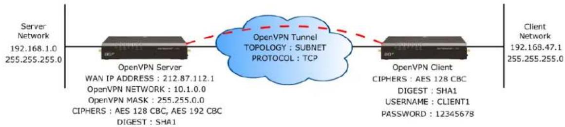 Digi WR54 - Example: OpenVPN tunnel in routing mode with username and password authentication - 1