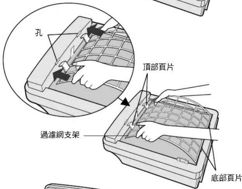 孔 頂部頁片 過濾網支架 底部頁片
