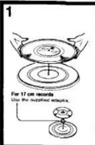 For 17 cm records Use the supplied adaptive.