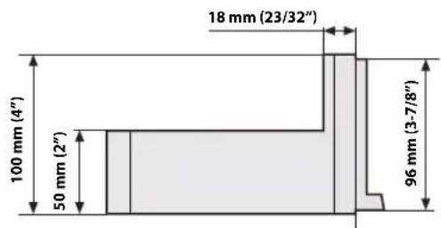 18 mm (23/32") 100 mm (4") 50 mm (2") 96 mm (3-7/8")
