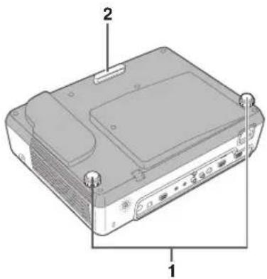 Diagram of a computer chassis with labeled components, showing front panel and rear ports