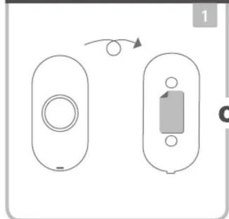 Diagram showing two electronic devices with circular ports and a rectangular component, connected by an arrow indicating rotation (no text or symbols)