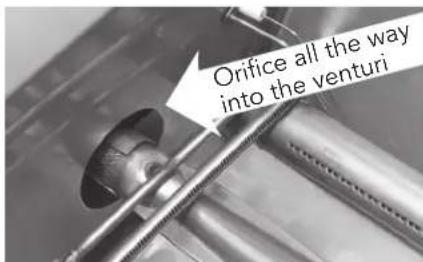 Orifice all the way into the venturi