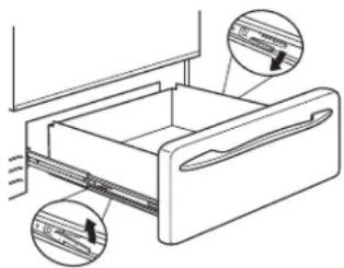 GE C2S900P3MD1 - To remove the drawer: - 1