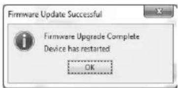 Firmware Update Successful Firmware Upgrade Complete Device has restarted OK