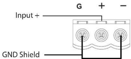 Input + G + - GND Shield