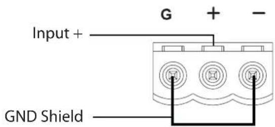 Input + G + - GND Shield